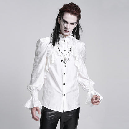 High-Neck Ruffle Men's Shirt - DF21CS