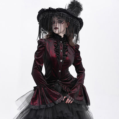 Velvet Tailcoat Gothic Blouse - DF03CB
