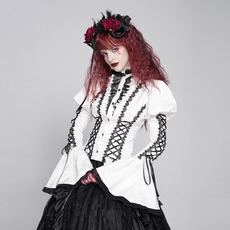 Heart Jacquard Gothic Blouse - DF02GH