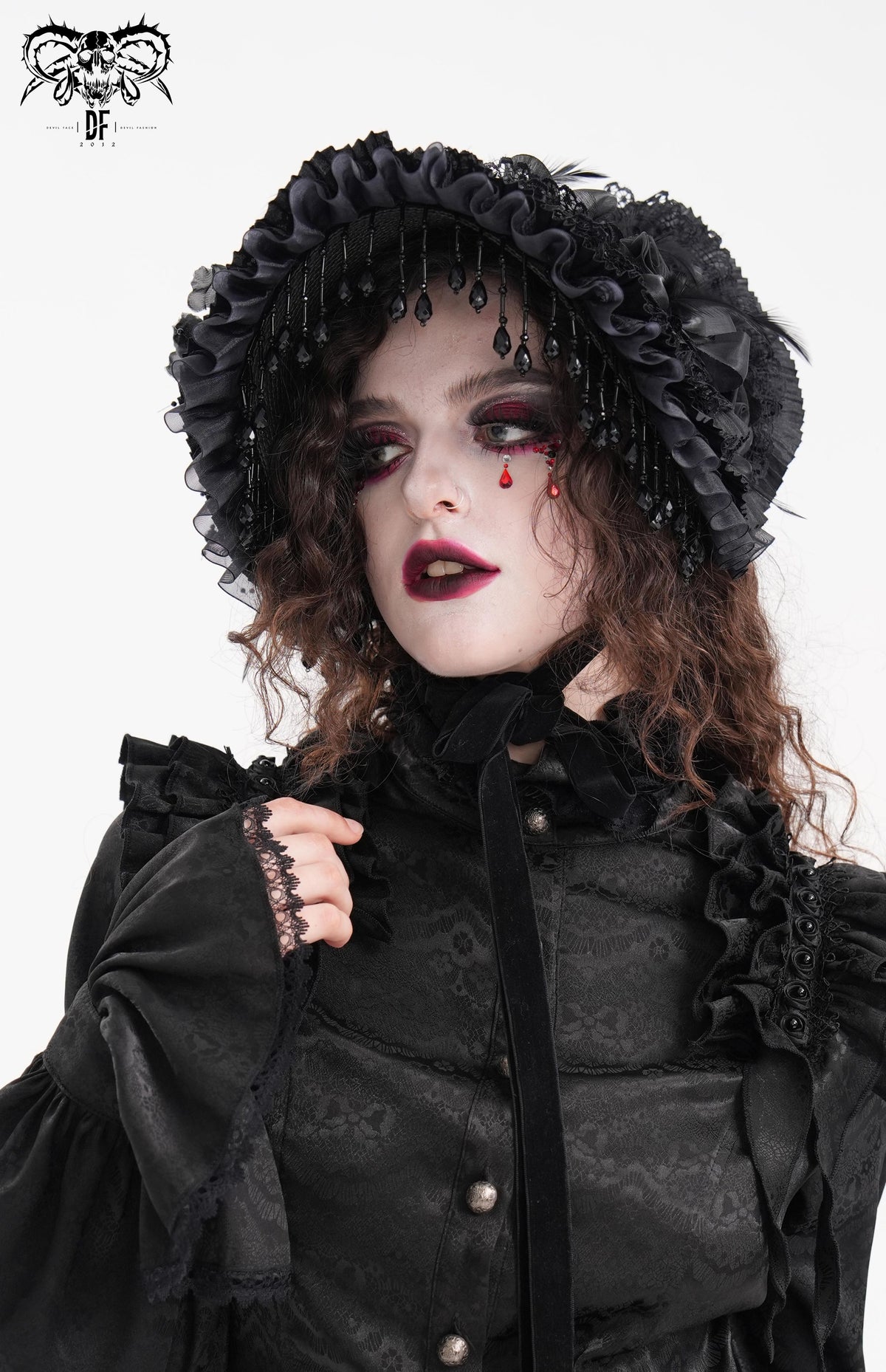 Pearl Fringe Widow Hat - DF12GX