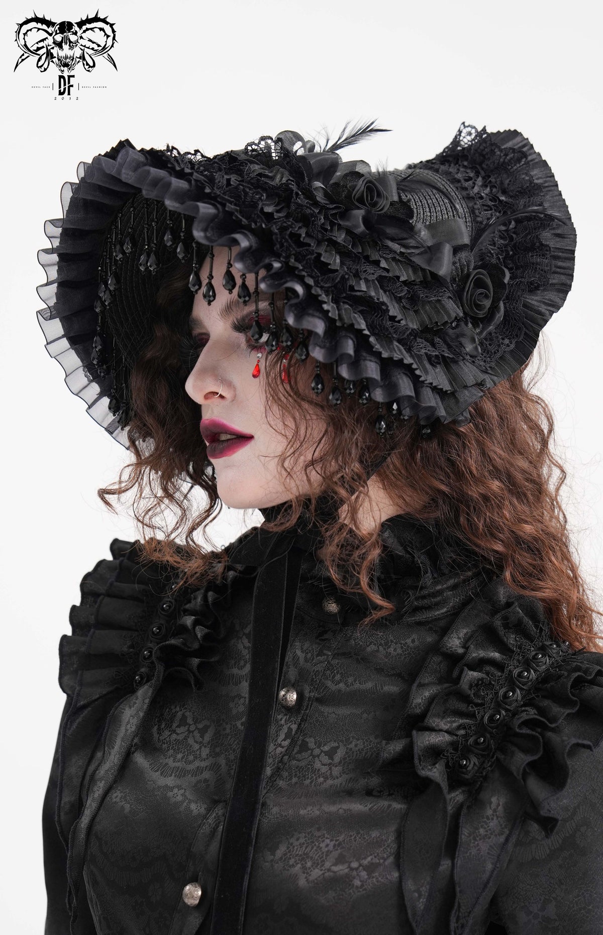 Pearl Fringe Widow Hat - DF12GX