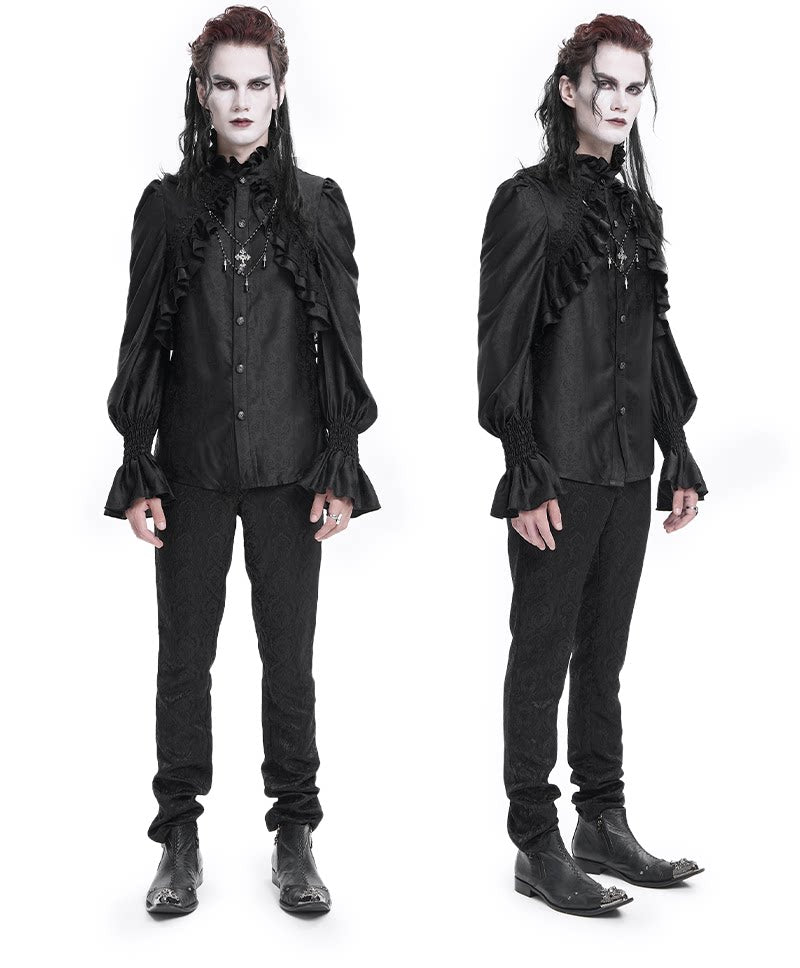 High-Neck Ruffle Men's Shirt - DF21CS