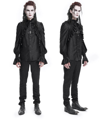 High-Neck Ruffle Men's Shirt - DF21CS