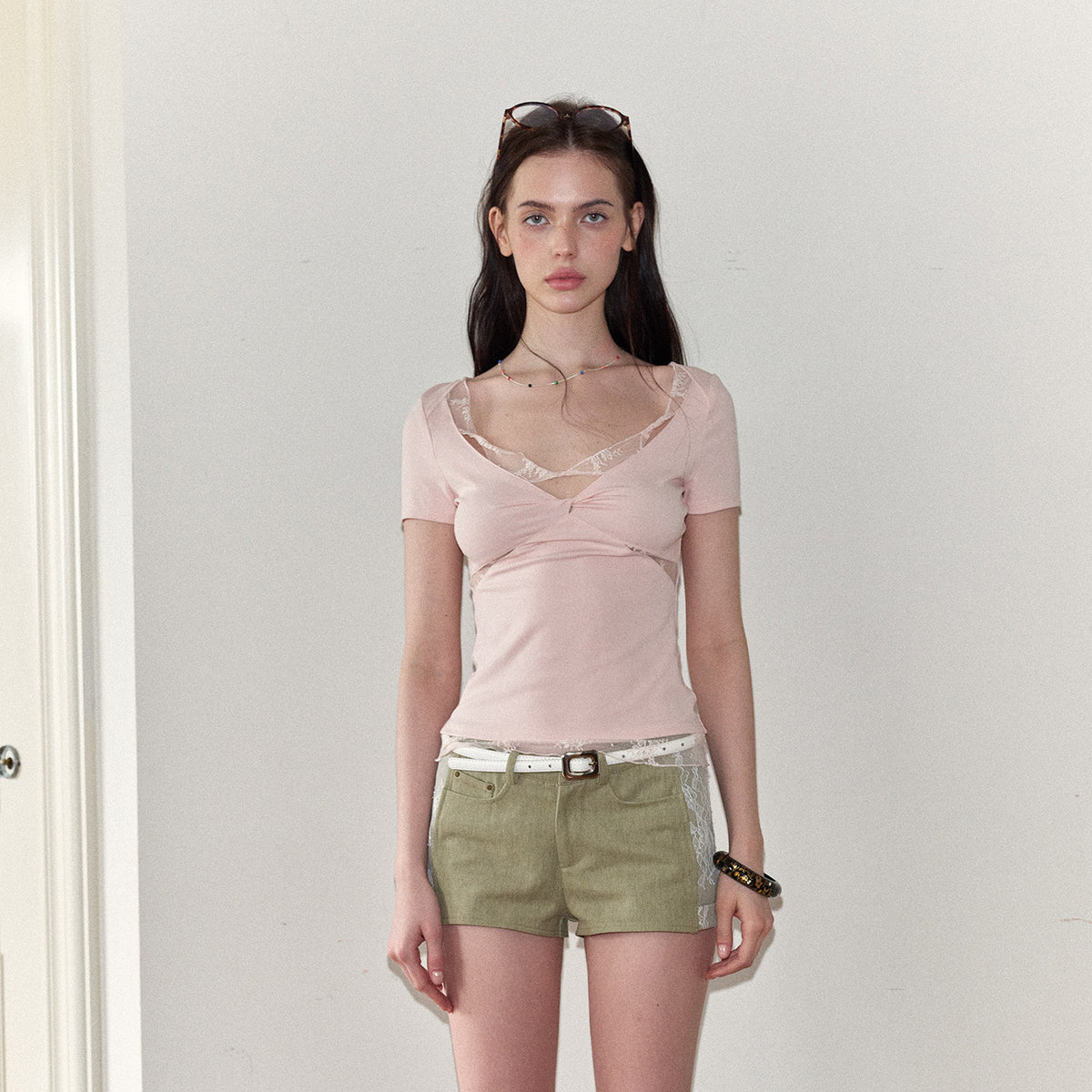 Lace Trim Layered Top