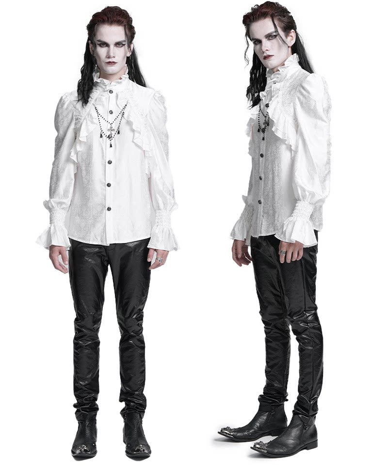 High-Neck Ruffle Men's Shirt - DF21CS