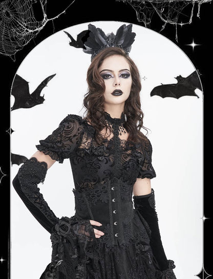 Embroidered Long Gloves - DF18GR