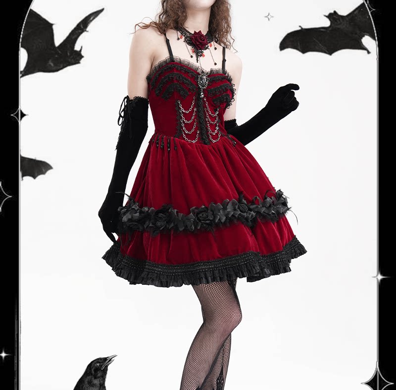 Strappy Lolita Mini Dress - DF15HM