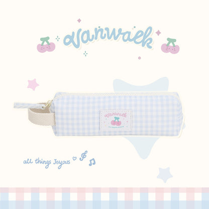 Gingham Zip Pencil Case