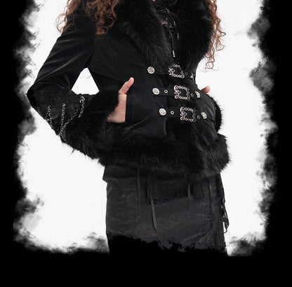 Leather-Look Cropped Jacket - DF05DJ