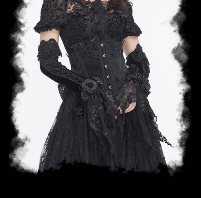 Embroidered Long Gloves - DF18GR