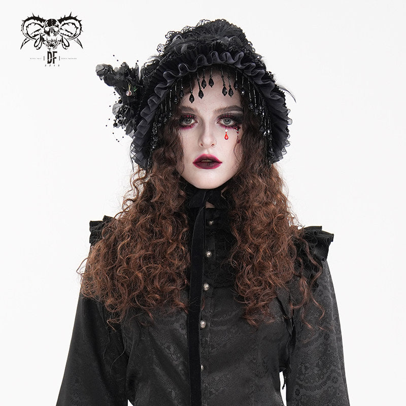 Pearl Fringe Widow Hat - DF12GX