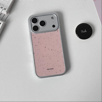 Pink Ink Speckle Phone Case-FI002G | Glass Phone Case | Three Fleas