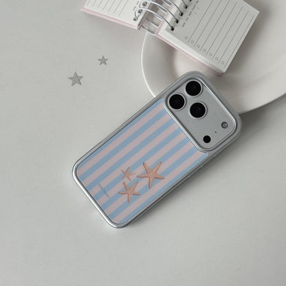 Striped Starfish Phone Case-FI007G | Glass Phone Case | Three Fleas