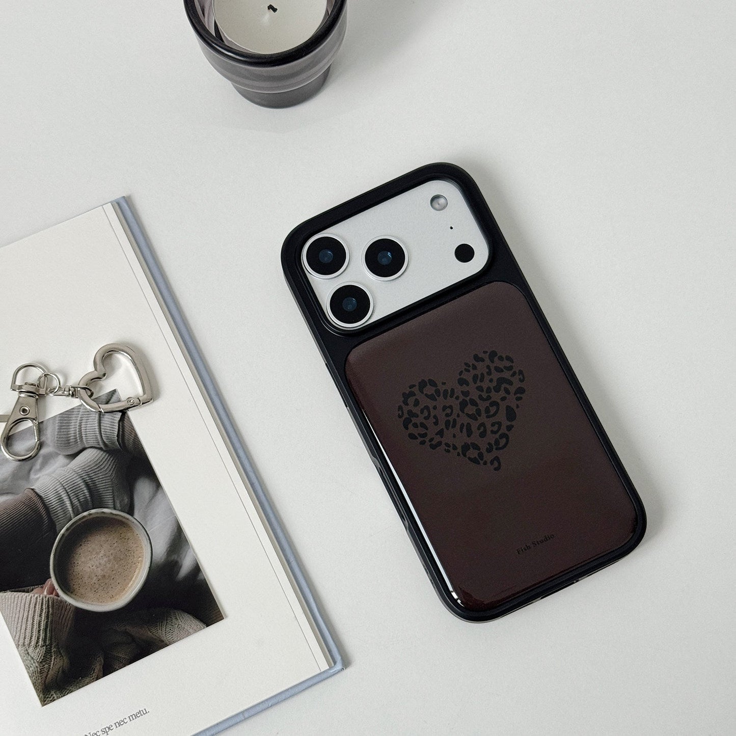 Leopard Heart Epoxy Resin Phone Case-FI014R