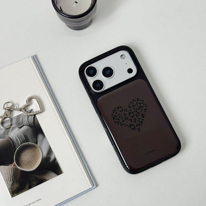 Leopard Heart Epoxy Resin Phone Case-FI014R