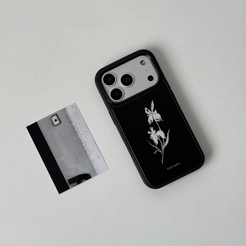 Midnight White Iris Phone Case-FI001AC | Acrylic Phone Case | Three Fleas