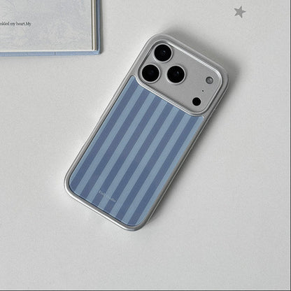 Grey & Blue Striped Phone Case-FI004G