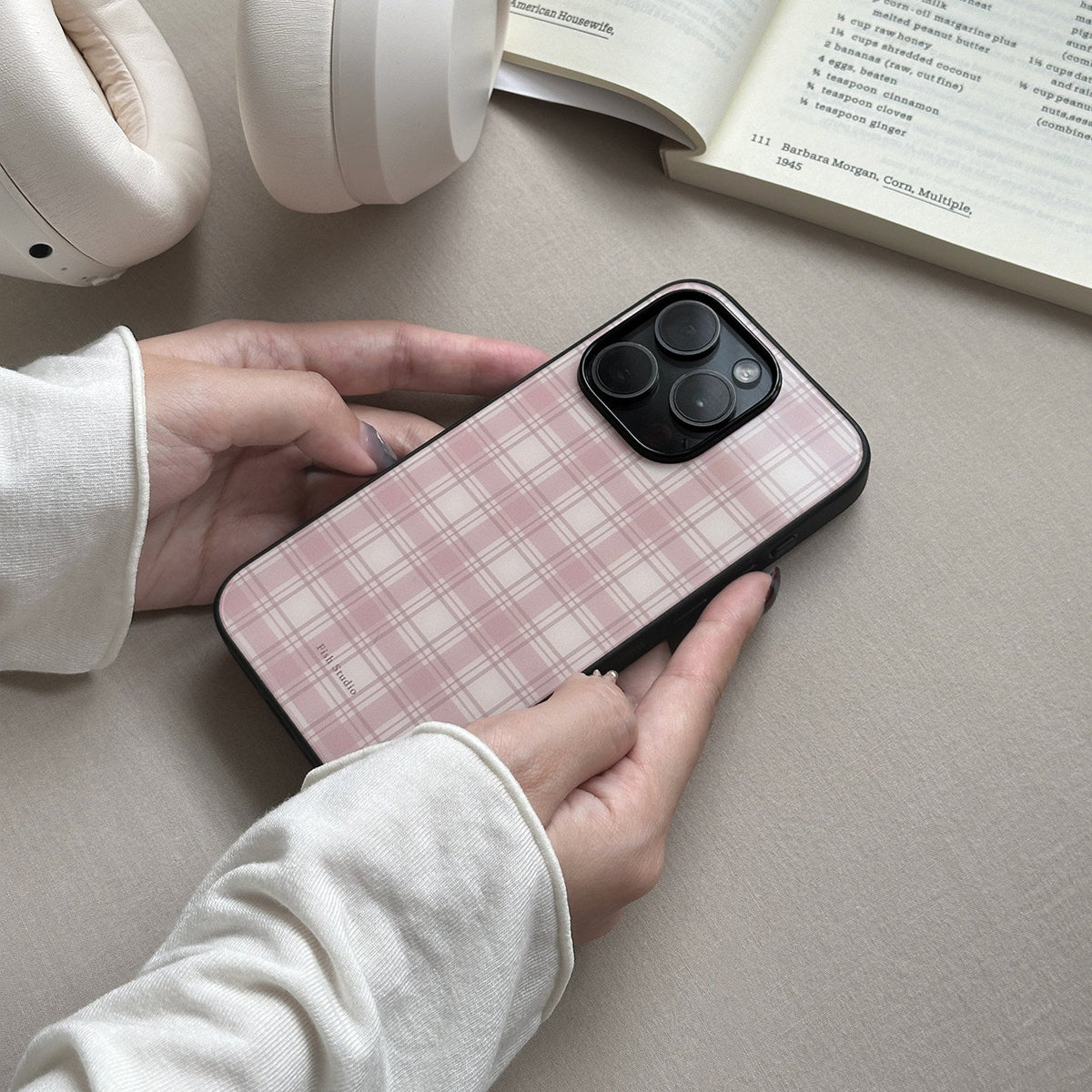 Vintage Plaid Phone Case-FI009AC | Acrylic Phone Case | Three Fleas