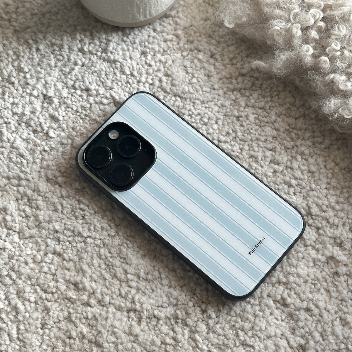 Blue & White Striped Phone Case-FI028AC | Acrylic Phone Case | Three Fleas