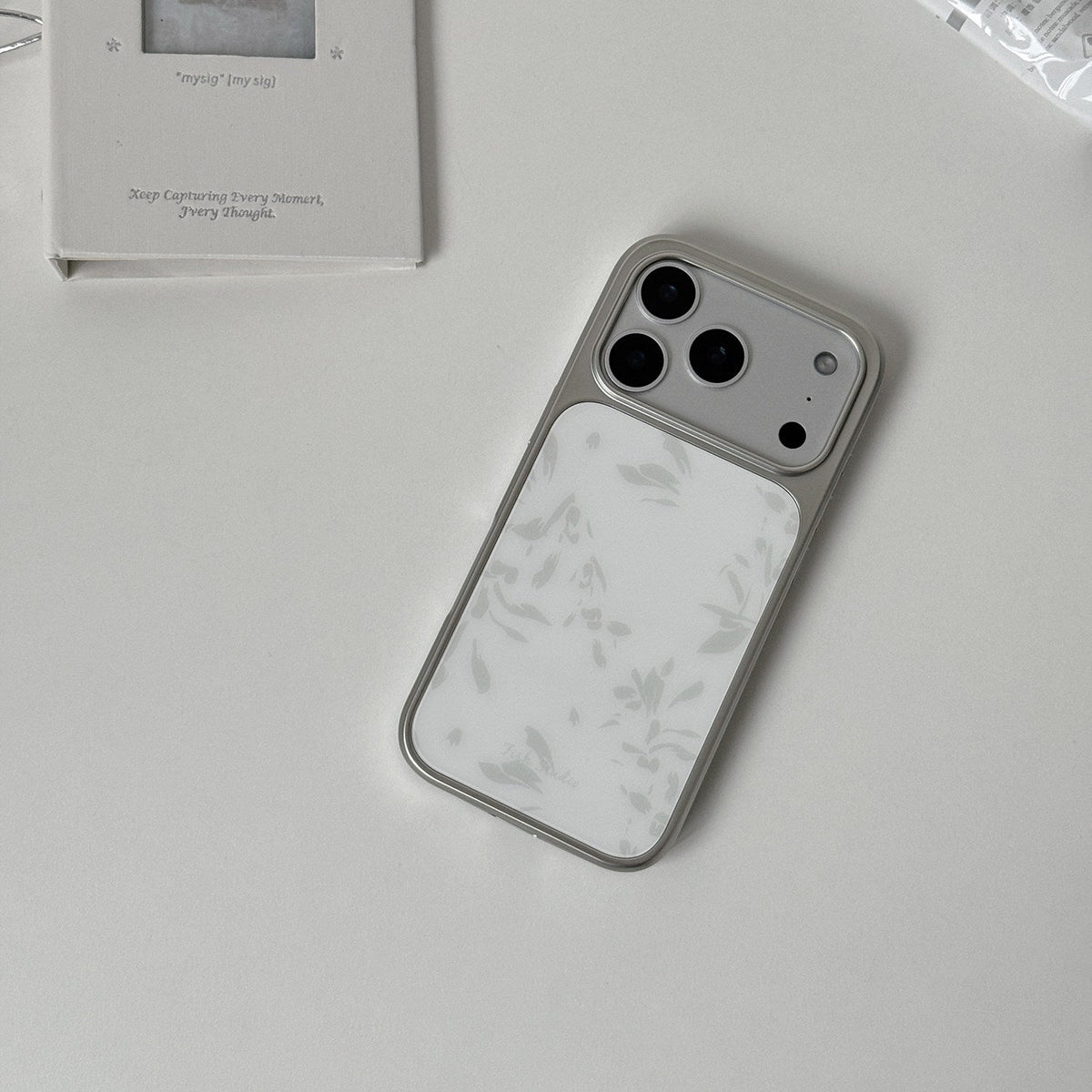 Grey Floral Ink Phone Case-FI018AC | Acrylic Phone Case | Three Fleas