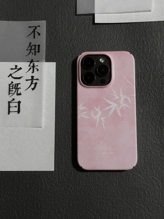 「Chinoiserie」Pink bamboo Chinese Ink Painting phone case
