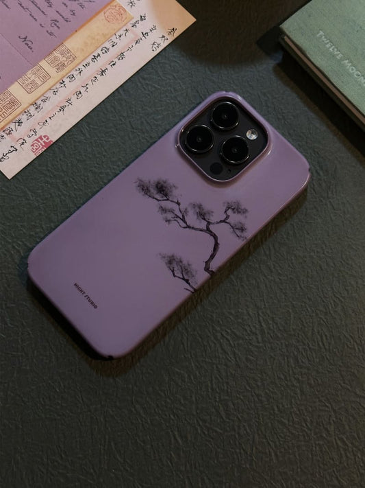 「Chinoiserie」Purple Pine Chinese Brush Painting Phone Case