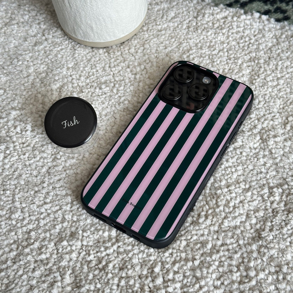 Retro Striped Phone Case-FI026AC | Acrylic Phone Case | Three Fleas