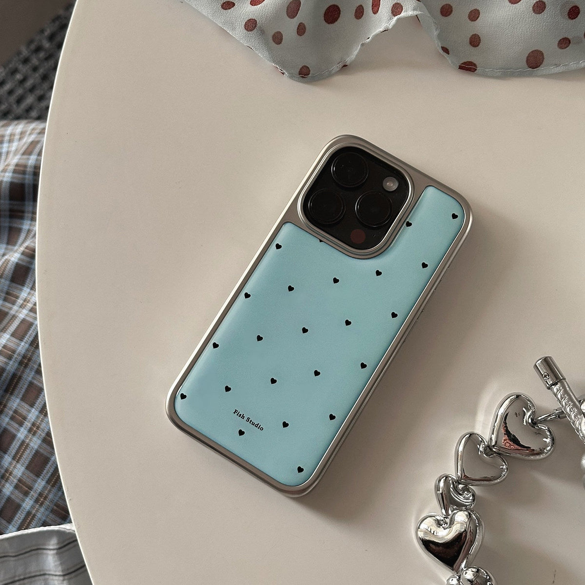 Minty Heart Phone Case-FI027R | Resin Epoxy Phone Case | Three Fleas