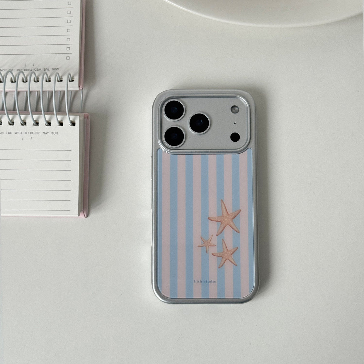 Striped Starfish Phone Case-FI007G | Glass Phone Case | Three Fleas