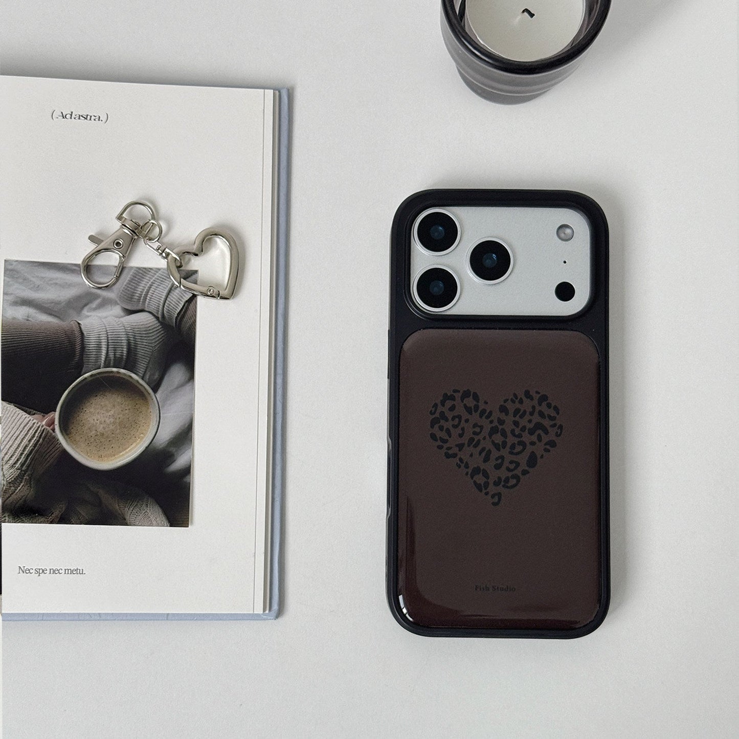 Leopard Heart Epoxy Resin Phone Case-FI014R