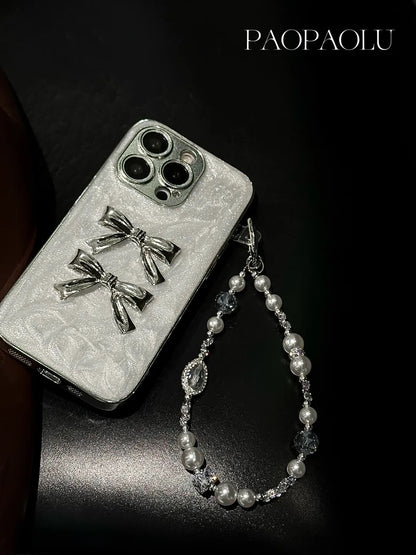 Pearl Crystal Beaded Phone Charm