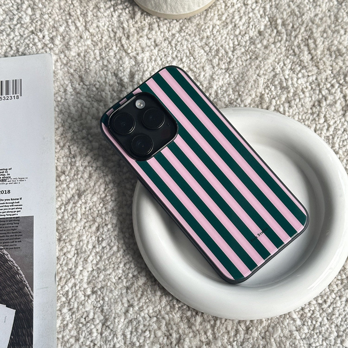 Retro Striped Phone Case-FI026AC | Acrylic Phone Case | Three Fleas