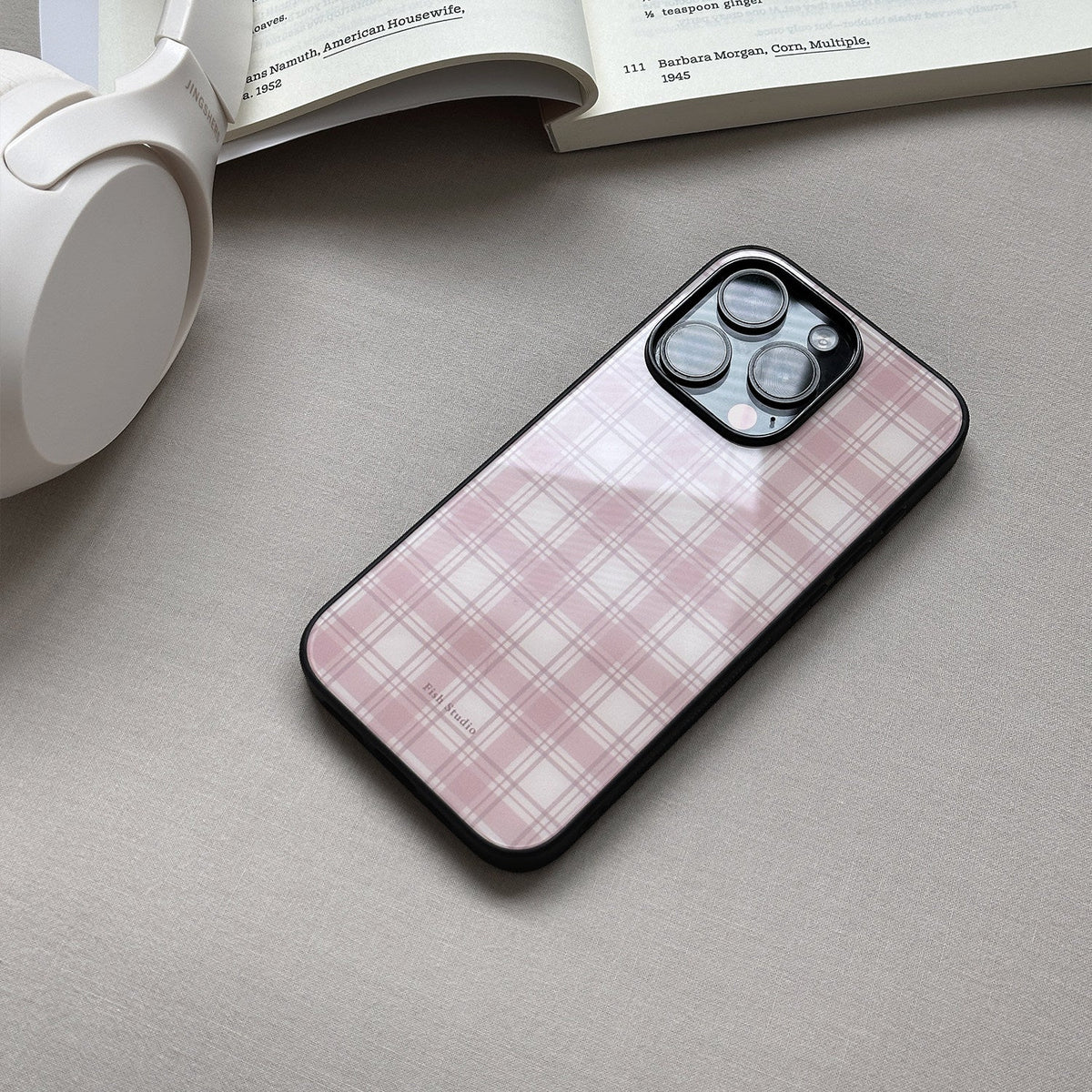 Vintage Plaid Phone Case-FI009AC | Acrylic Phone Case | Three Fleas