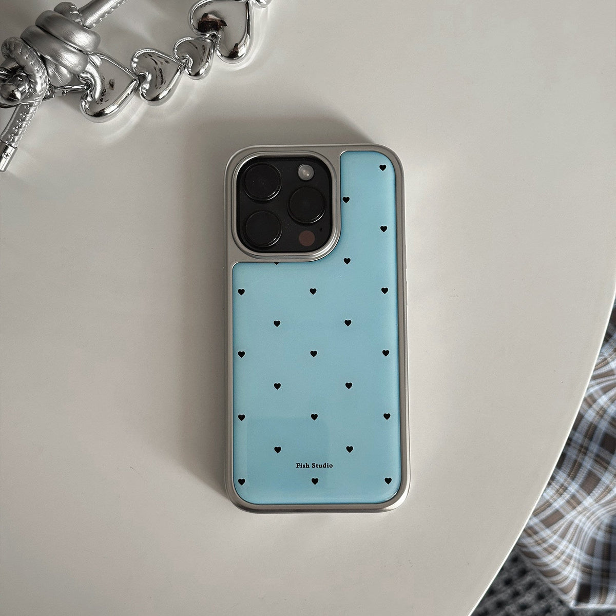 Minty Heart Phone Case-FI027R | Resin Epoxy Phone Case | Three Fleas
