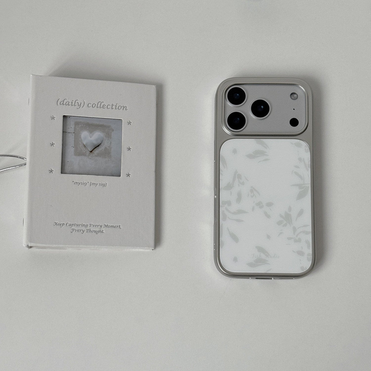 Grey Floral Ink Phone Case-FI018AC | Acrylic Phone Case | Three Fleas