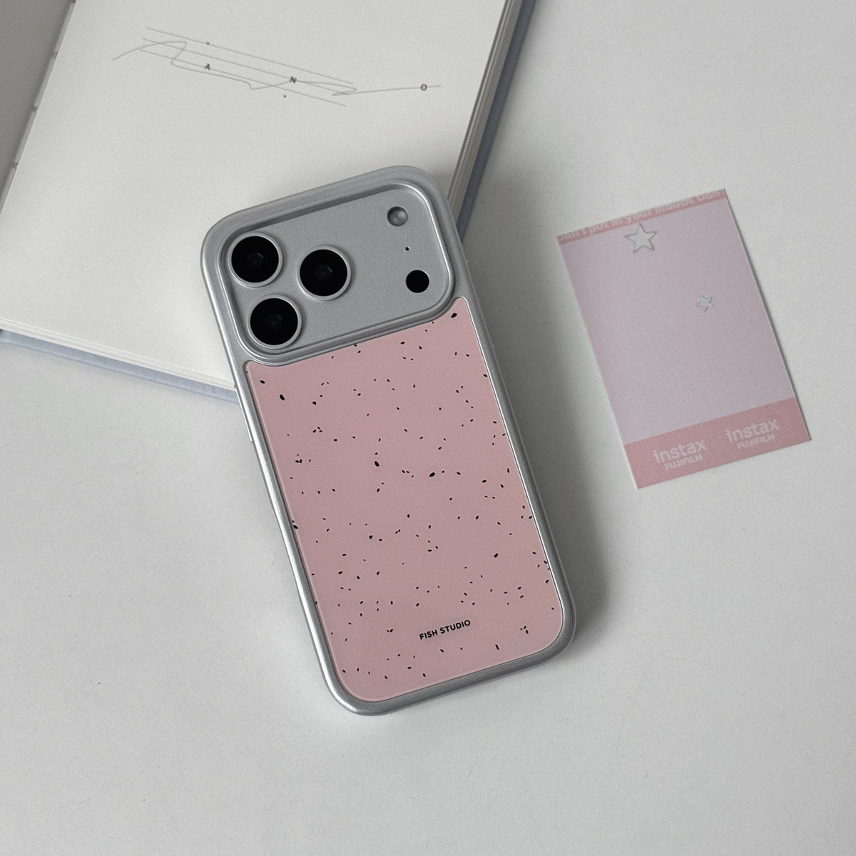 Pink Ink Speckle Phone Case-FI002G | Glass Phone Case | Three Fleas