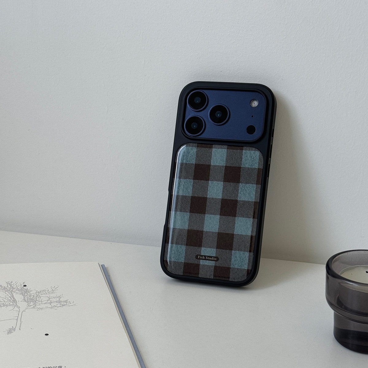 Plaid Resin Epoxy Phone Case-FI011R | Resin Epoxy Phone Case | Three Fleas