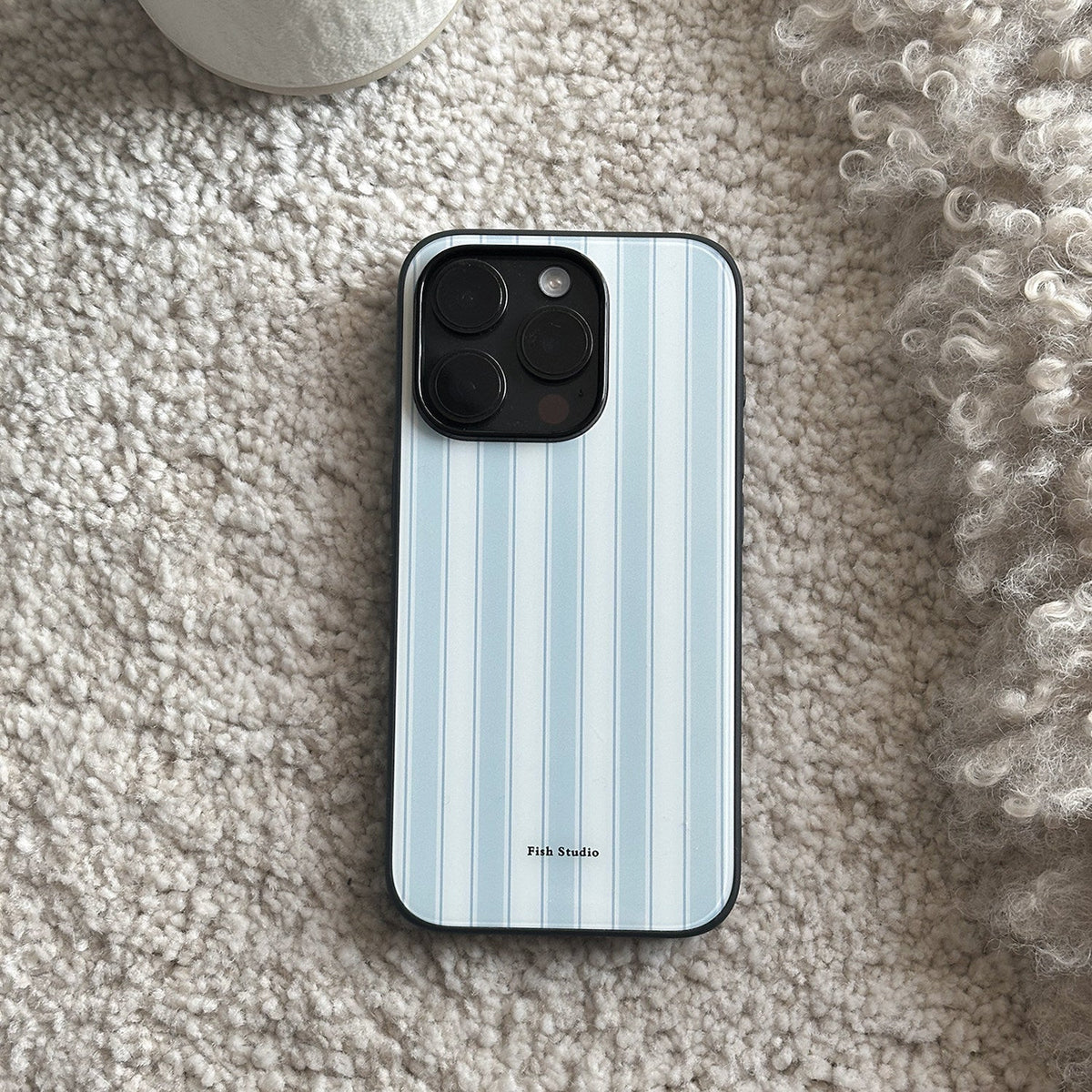 Blue & White Striped Phone Case-FI028AC | Acrylic Phone Case | Three Fleas