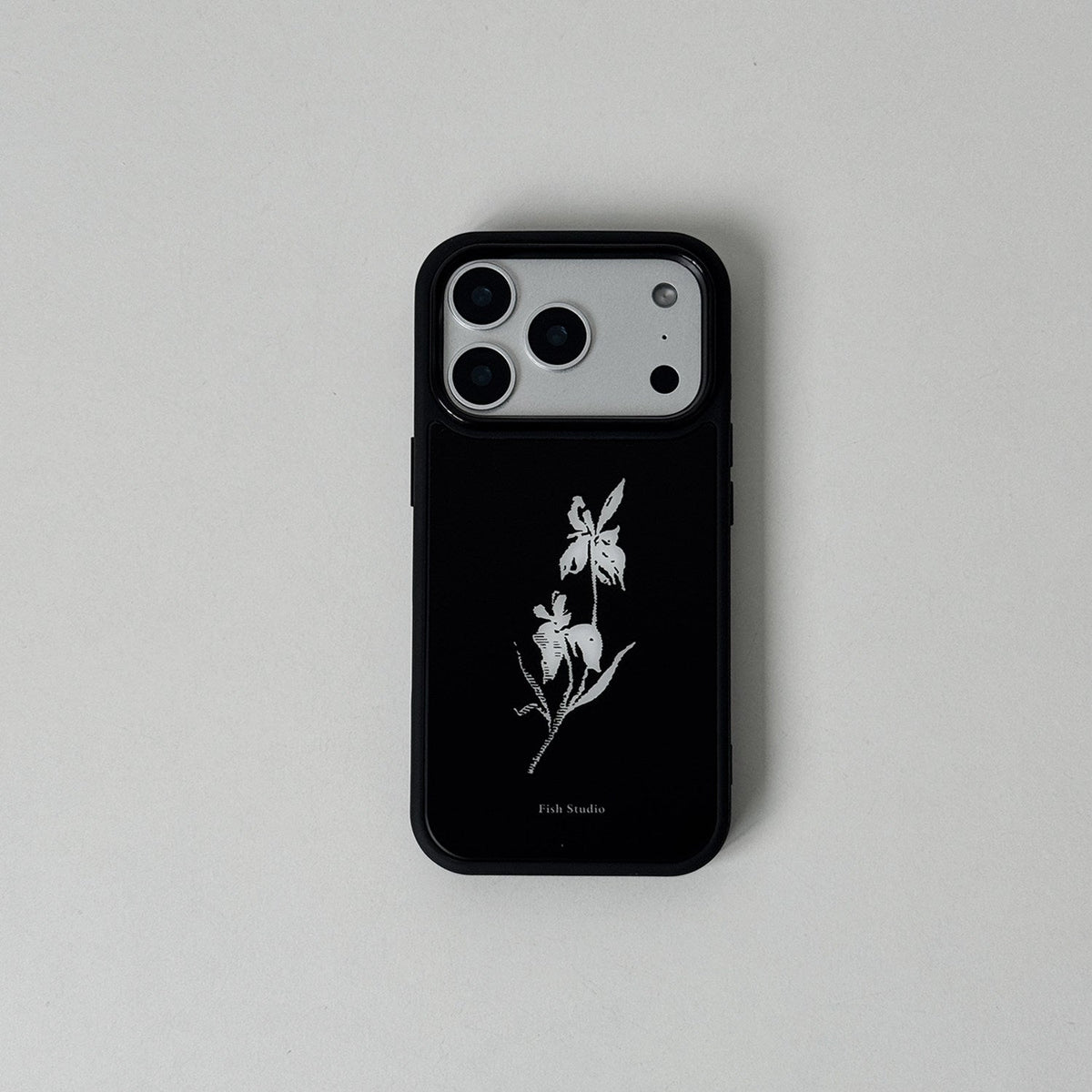 Midnight White Iris Phone Case-FI001AC | Acrylic Phone Case | Three Fleas