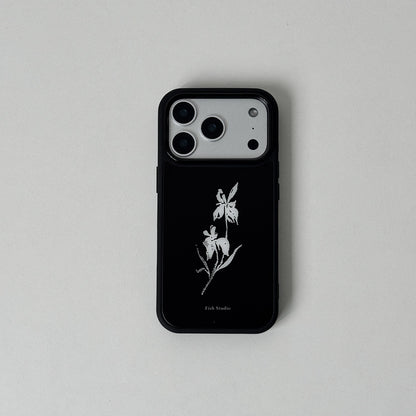 Midnight White Iris Phone Case-FI001AC | Acrylic Phone Case | Three Fleas
