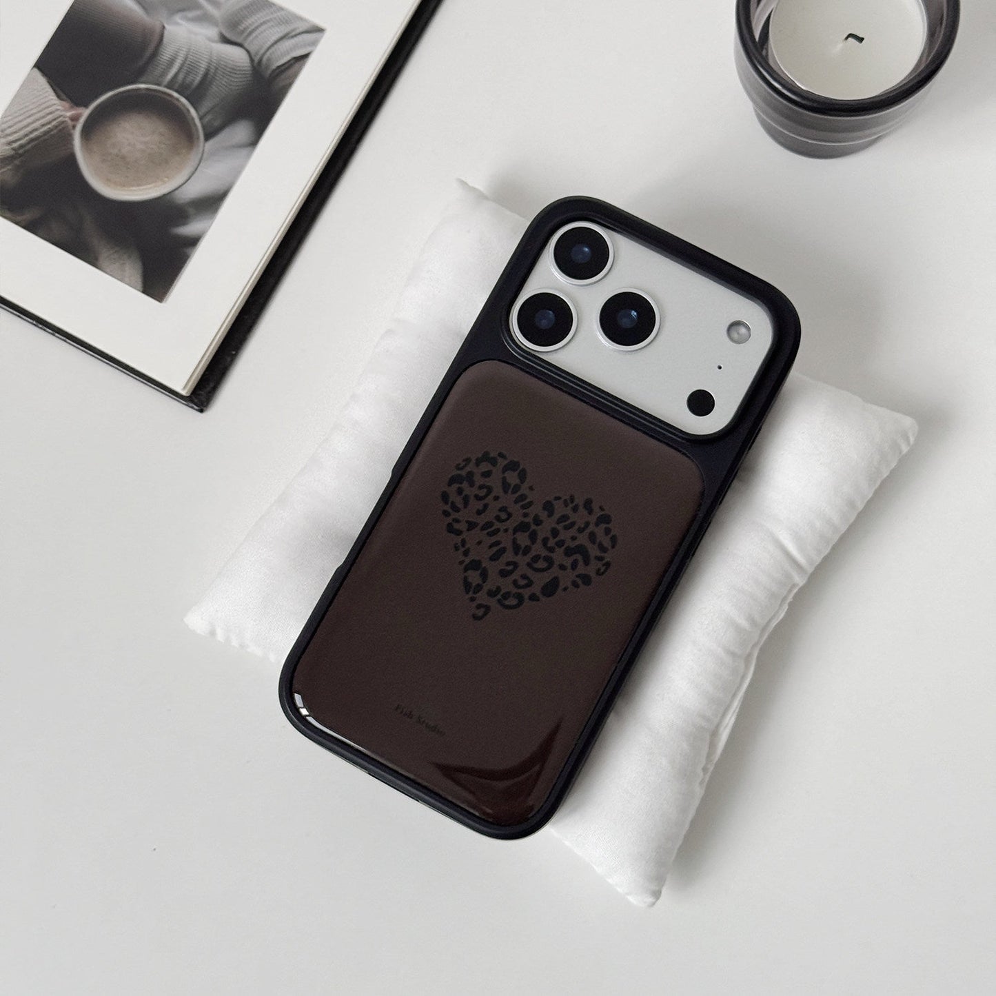 Leopard Heart Epoxy Resin Phone Case-FI014R