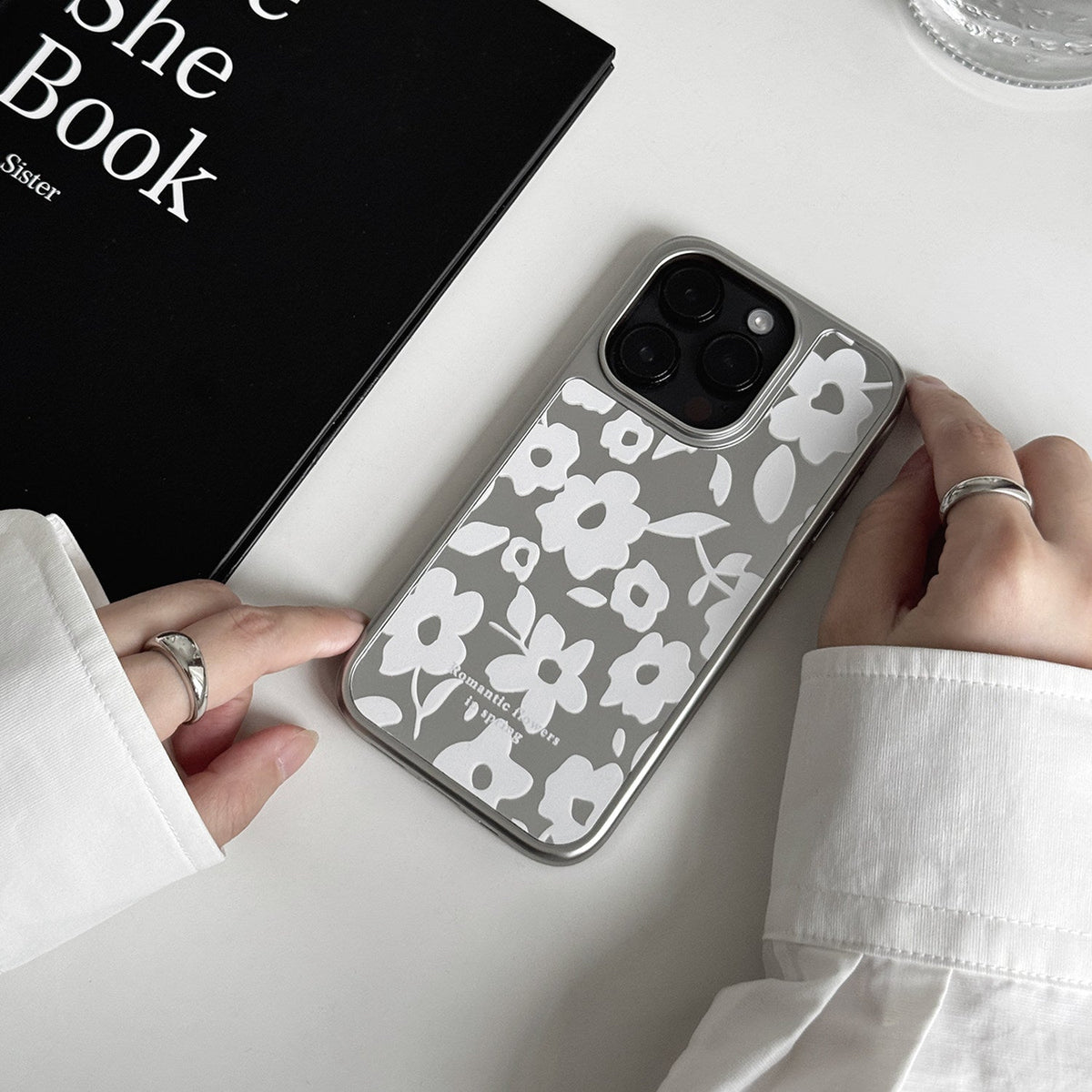 Mirror Floral Phone Case-FI023AC | Acrylic Phone Case | Three Fleas