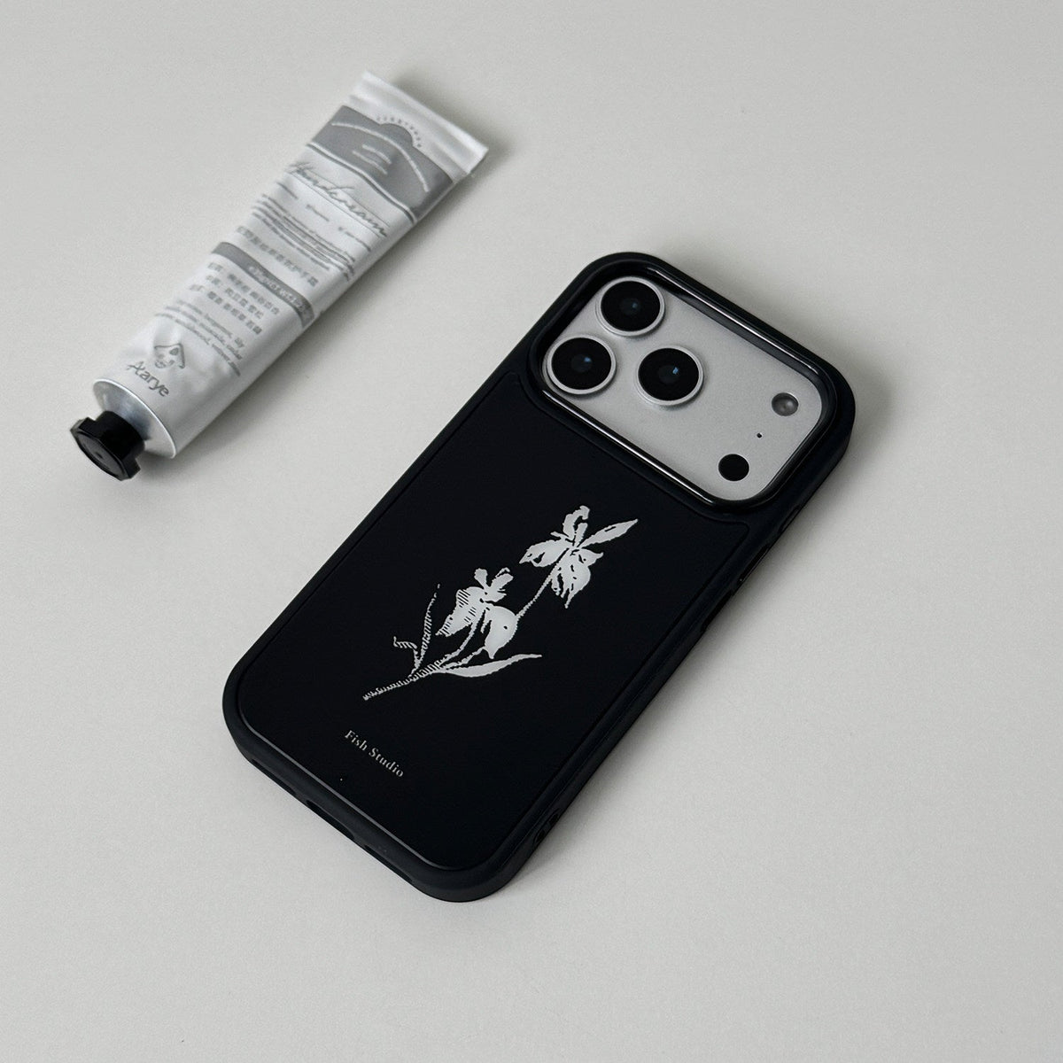 Midnight White Iris Phone Case-FI001AC | Acrylic Phone Case | Three Fleas