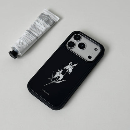 Midnight White Iris Phone Case-FI001AC | Acrylic Phone Case | Three Fleas