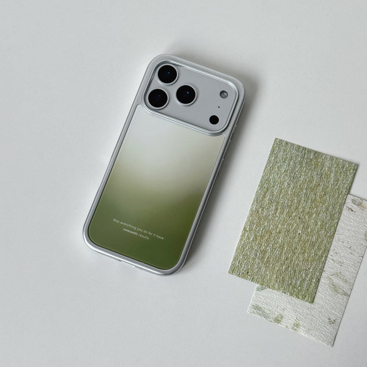 Matcha Green Gradient Phone Case-FI003G | Glass Phone Case | Three Fleas