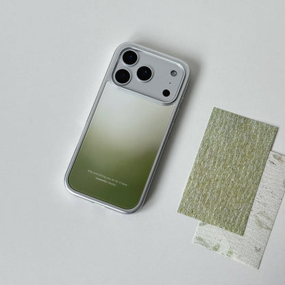 Matcha Green Gradient Phone Case-FI003G | Glass Phone Case | Three Fleas
