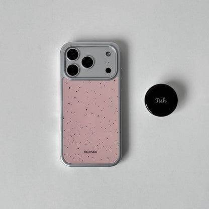 Pink Ink Speckle Phone Case-FI002G | Glass Phone Case | Three Fleas