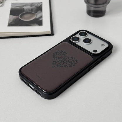 Leopard Heart Epoxy Resin Phone Case-FI014R
