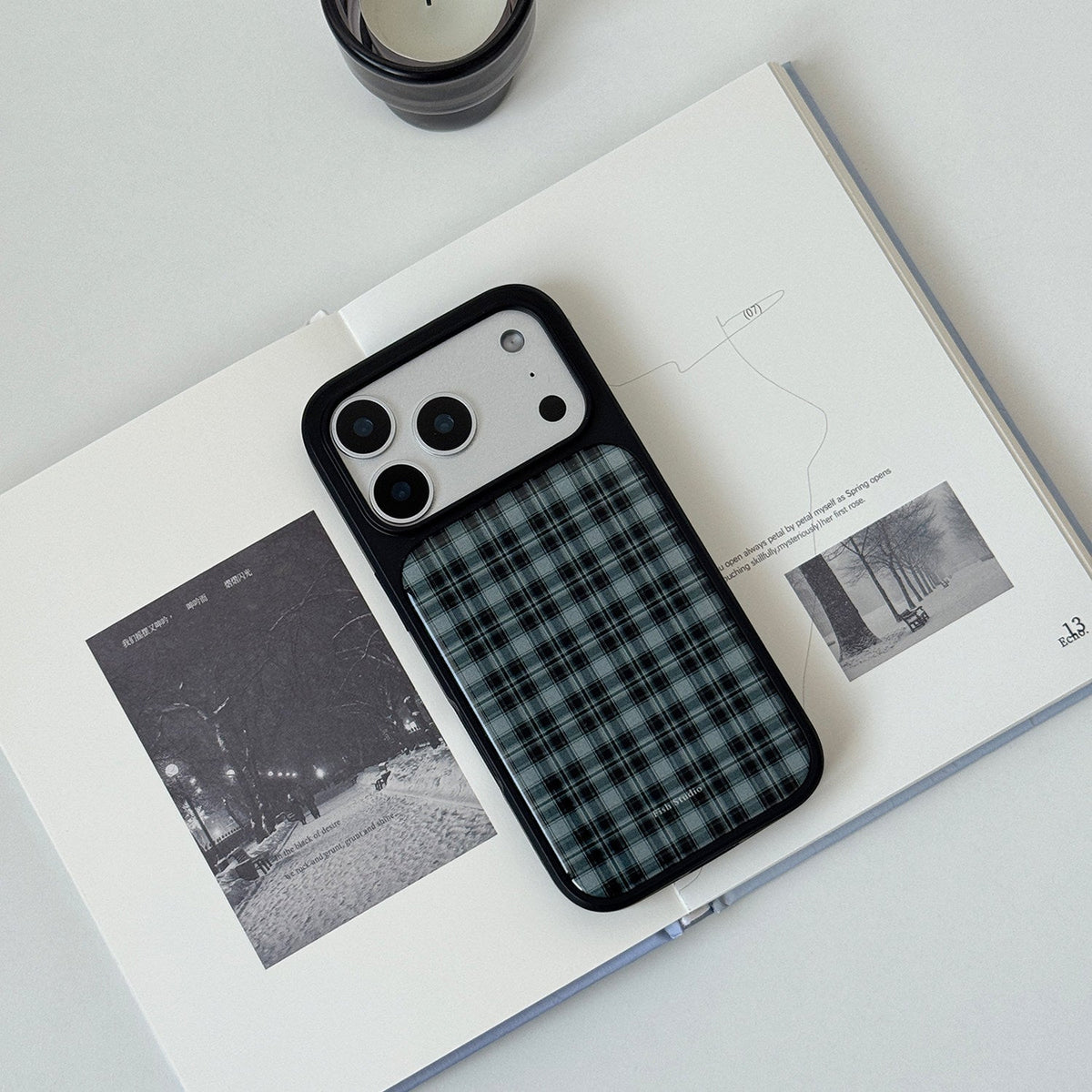 Plaid Resin Epoxy Phone Case-FI011R | Resin Epoxy Phone Case | Three Fleas