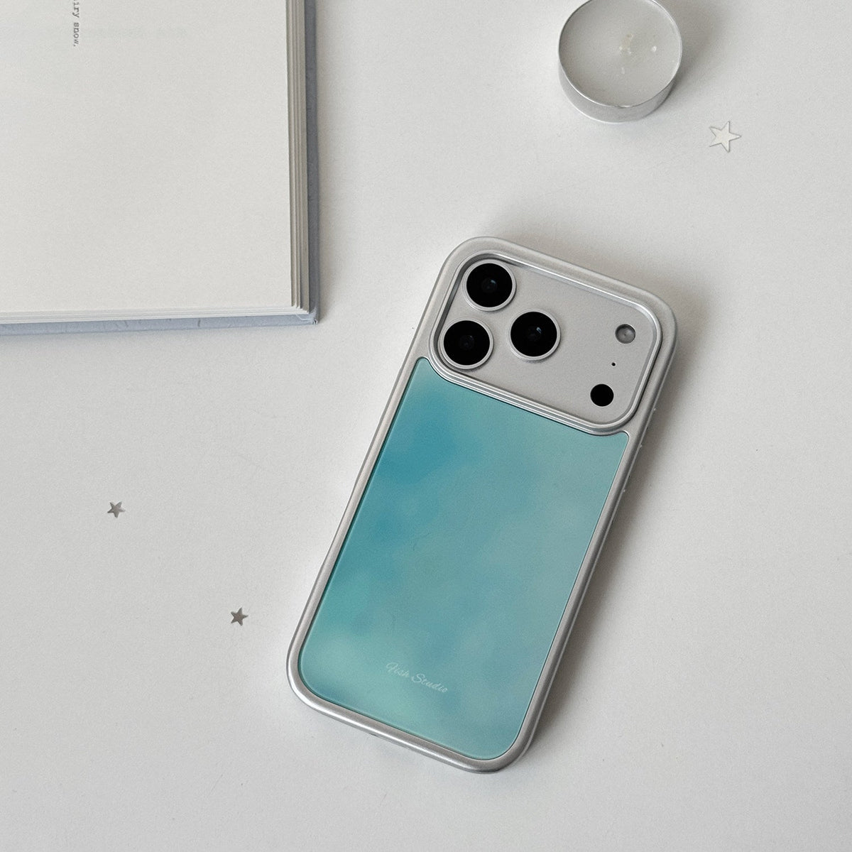 Misty Cyan Sky Phone Case-FI005G | Glass Phone Case | Three Fleas